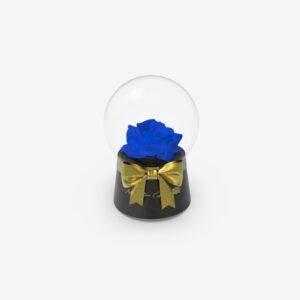 MUSIC GLASS GLOBE BLUE PRESERVED ROSE – Gold Edition Pandora Box