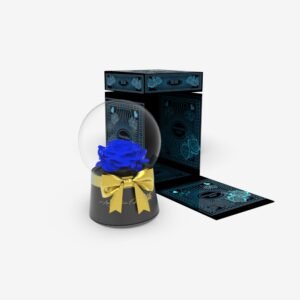 MUSIC GLASS GLOBE BLUE PRESERVED ROSE – Blue Edition Pandora Box